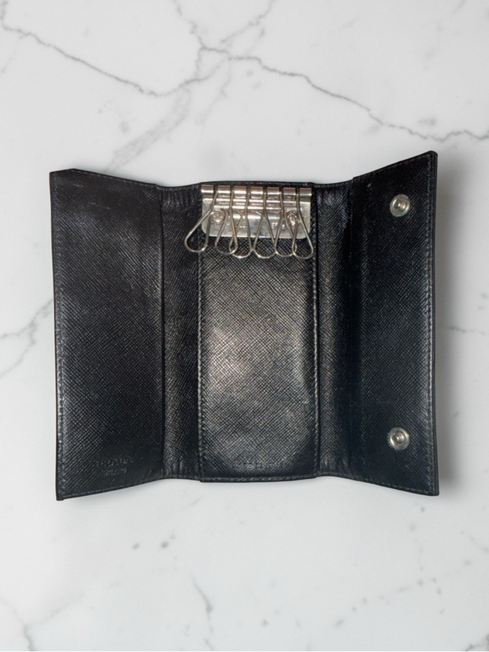 PRADA Vintage Black Tessuto Nylon 6-Key Holder Wallet - Made in Italy - Picture 4 of 8